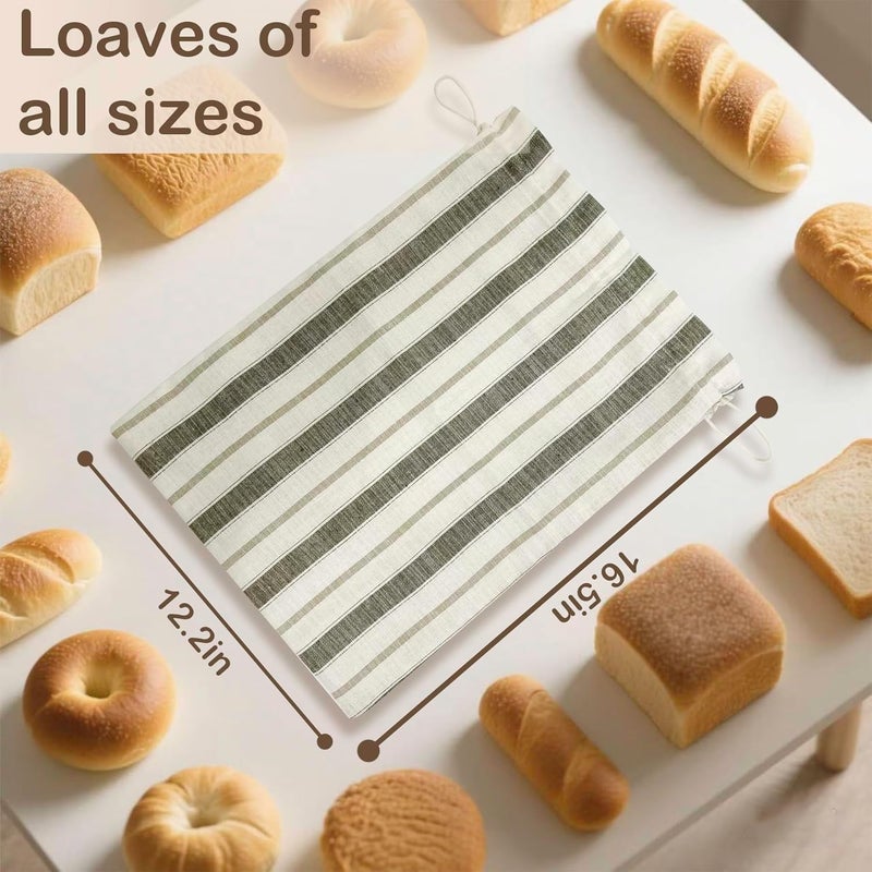 Duthcbw Premium Bread Bags for Homemade Loaves, XL Reusable Linen with Plastic Lining, Equipped with Convenient Drawstring for Ultimate Freshness, BPA-Free, Ideal for Sourdough & Artisan Breads, 1 PCS - Image 3